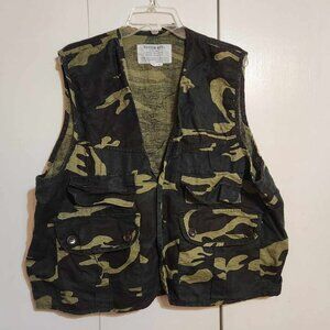Vtg XL Weather Rite Camo Vest Hunting Squirrel Rabbit Pheasant Bird Duck Pouch